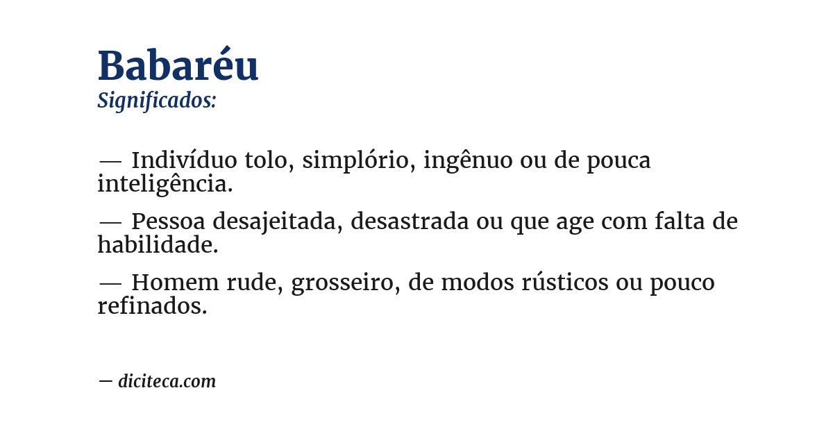 Significado de babaréu