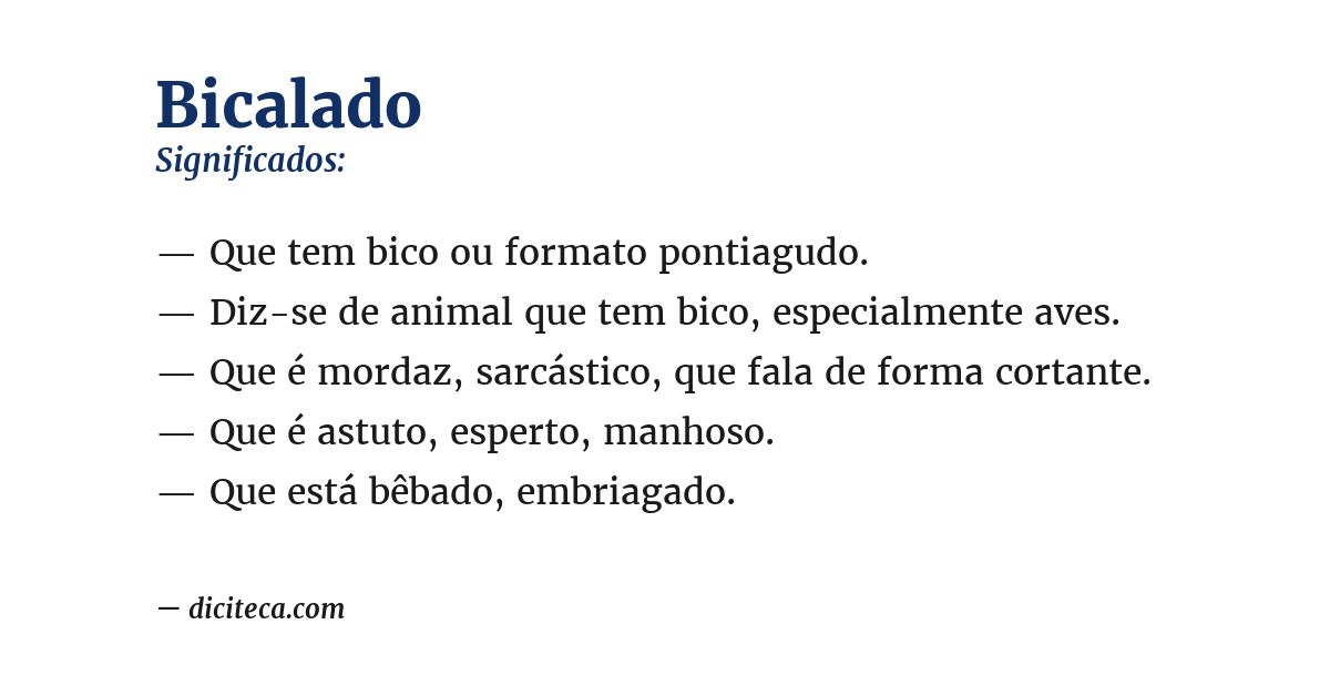 Significado de bicalado