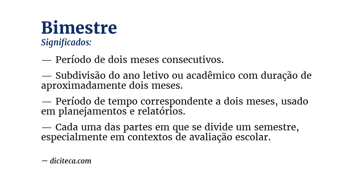 Significado de bimestre