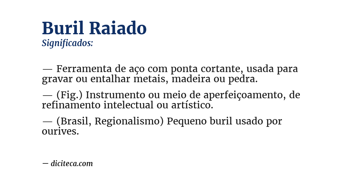Significado de buril raiado