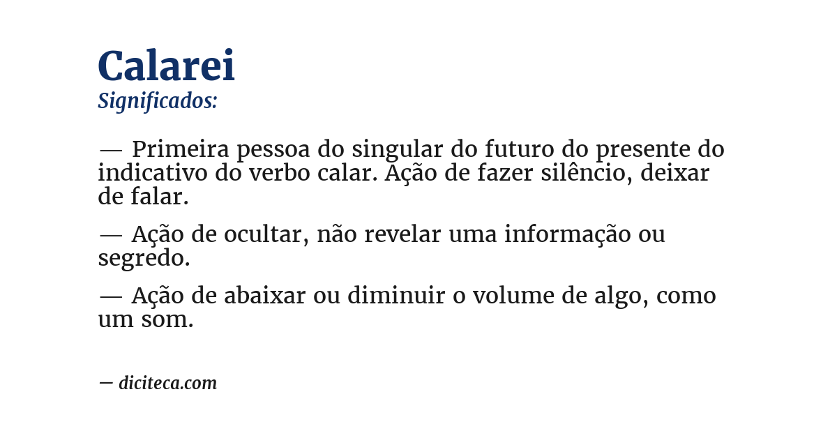 Significado de calarei
