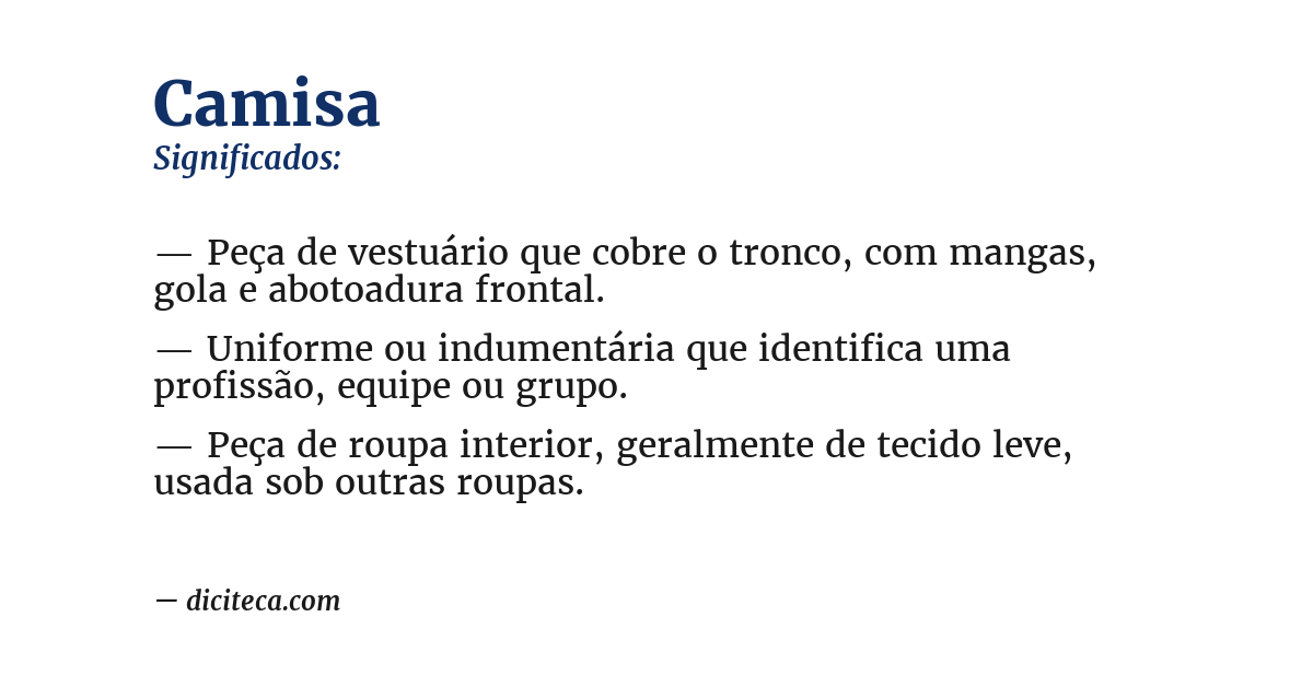 Significado de camisa