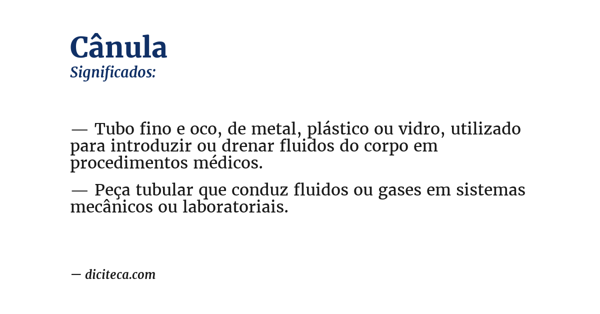 Significado de cânula