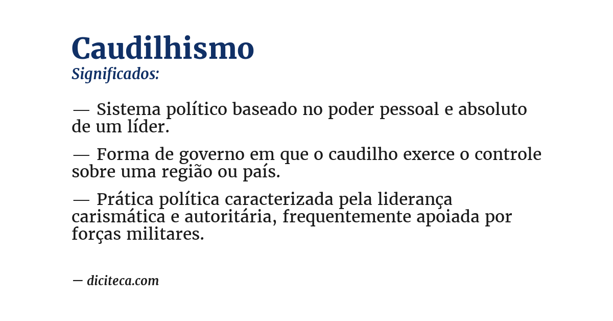 Significado de caudilhismo