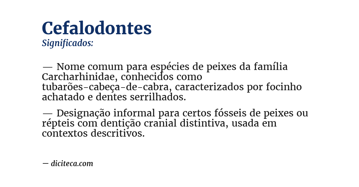 Significado de cefalodontes