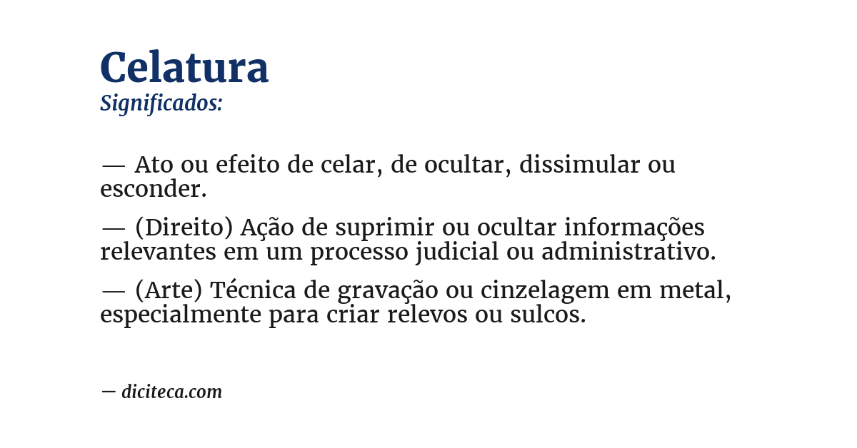 Significado de celatura