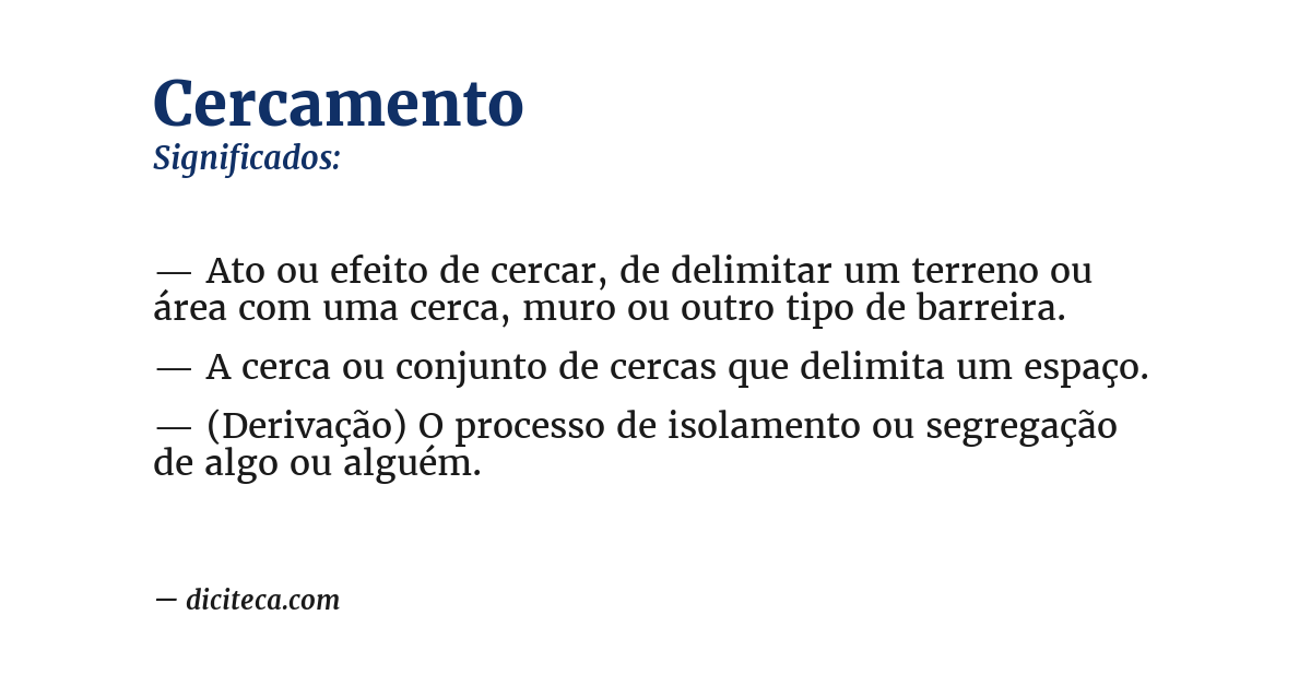 Significado de cercamento