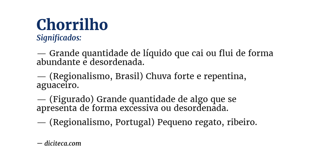 Significado de chorrilho