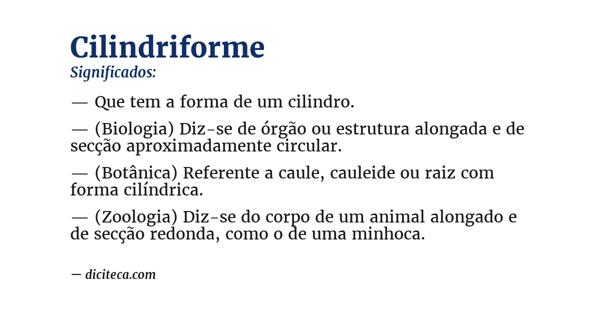 Significado de cilindriforme