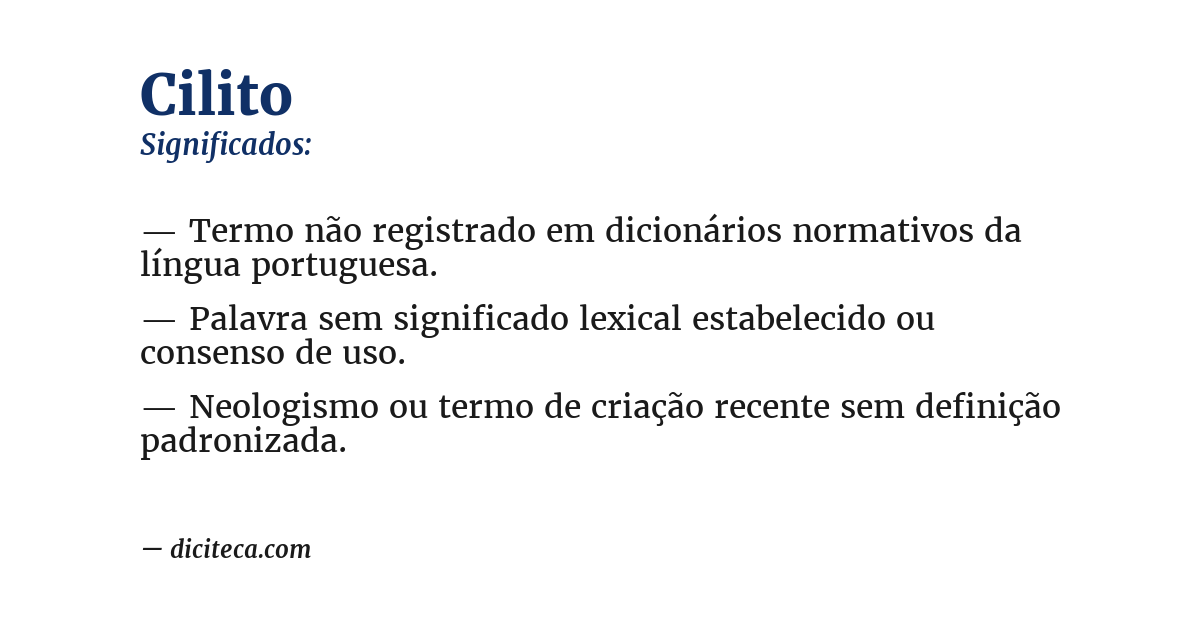 Significado de cilito