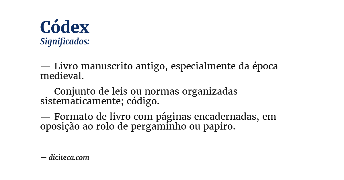 Significado de códex
