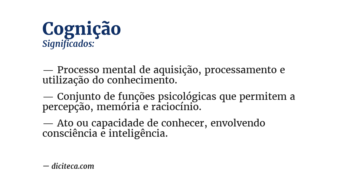 Significado de cognição