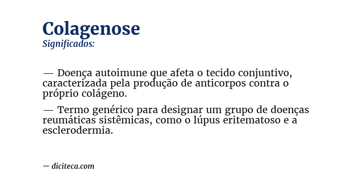 Significado de colagenose