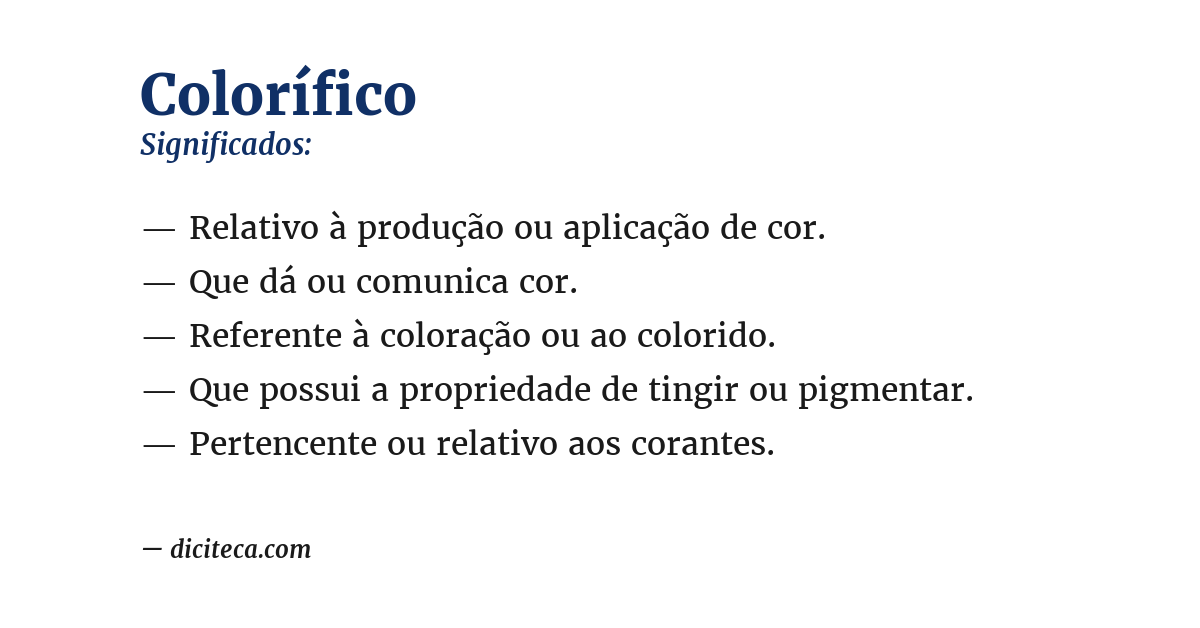 Significado de colorífico