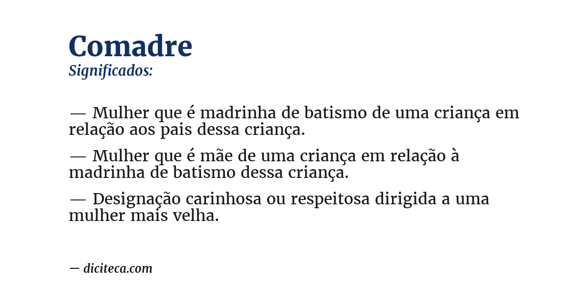 Significado de comadre