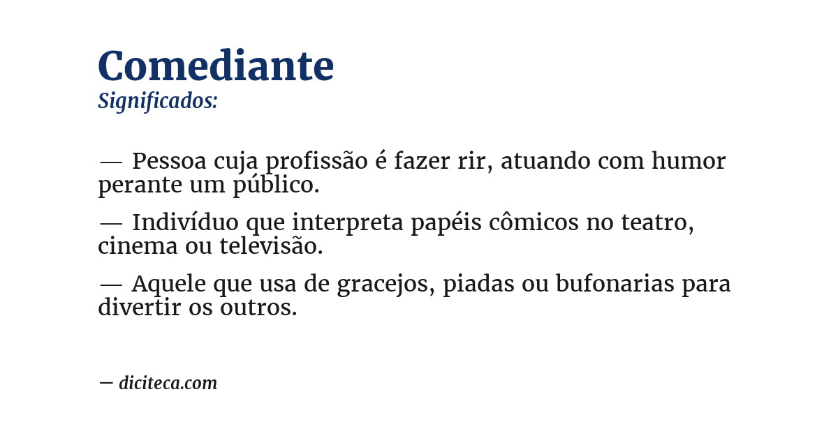Significado de comediante