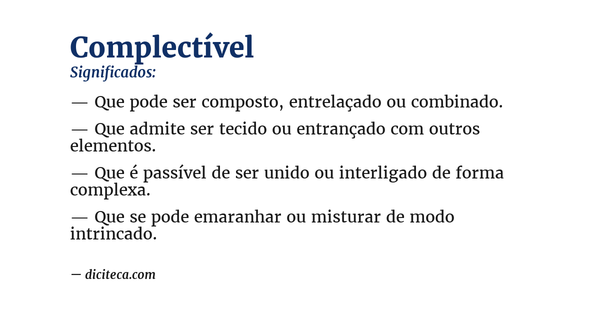 Significado de complectível
