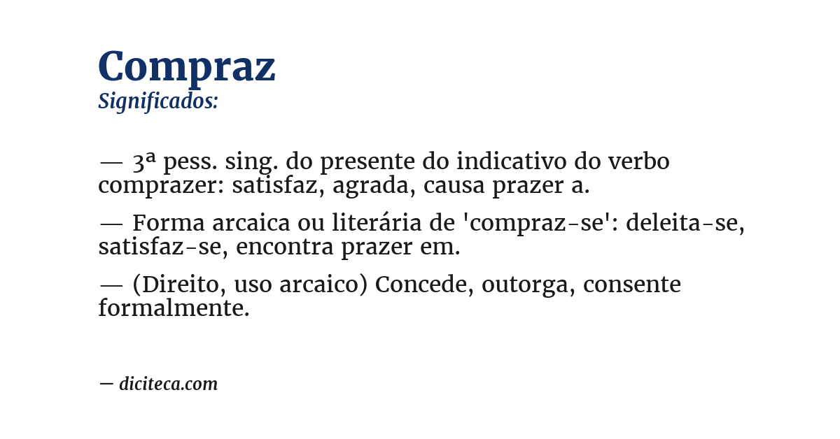 Significado de compraz