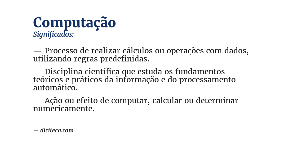 Significado de computação