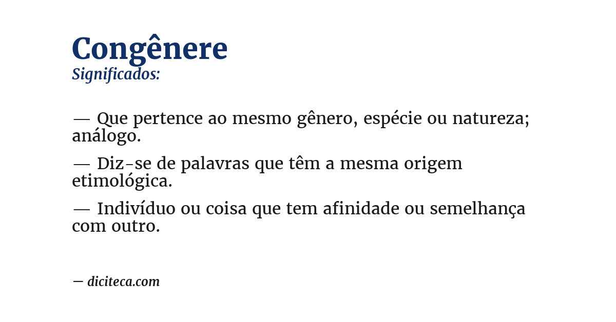 Significado de congênere