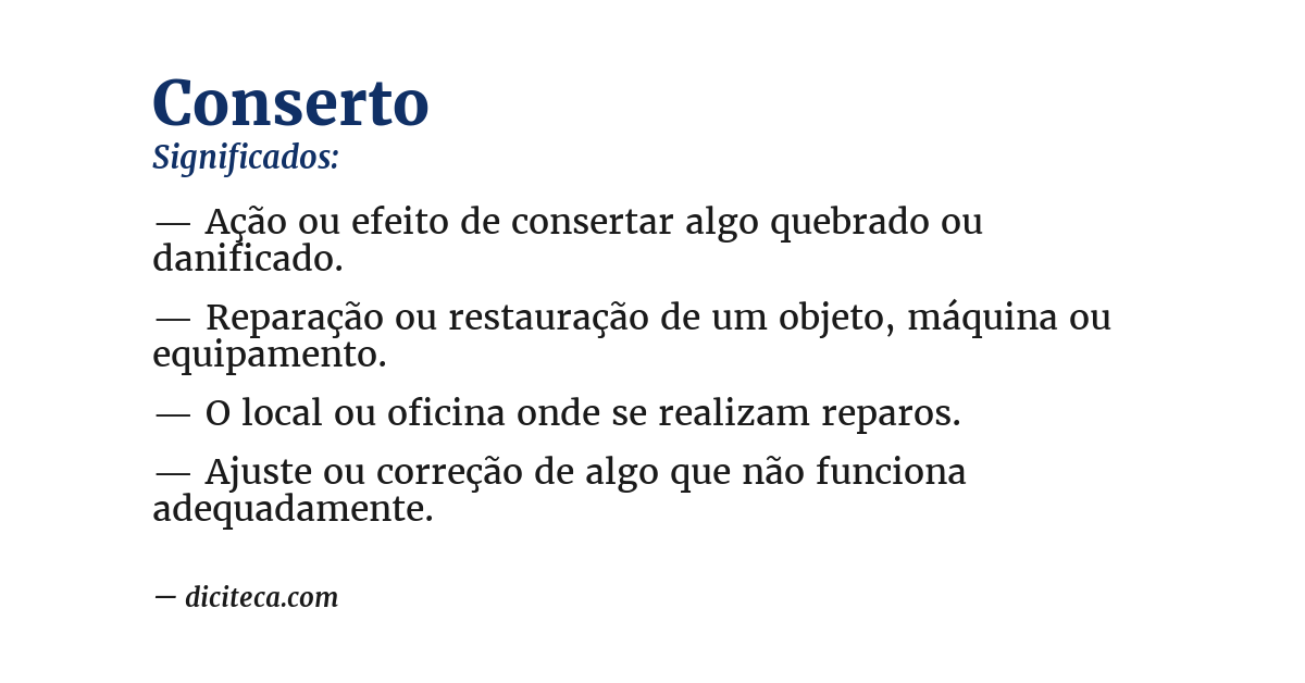 Significado de conserto
