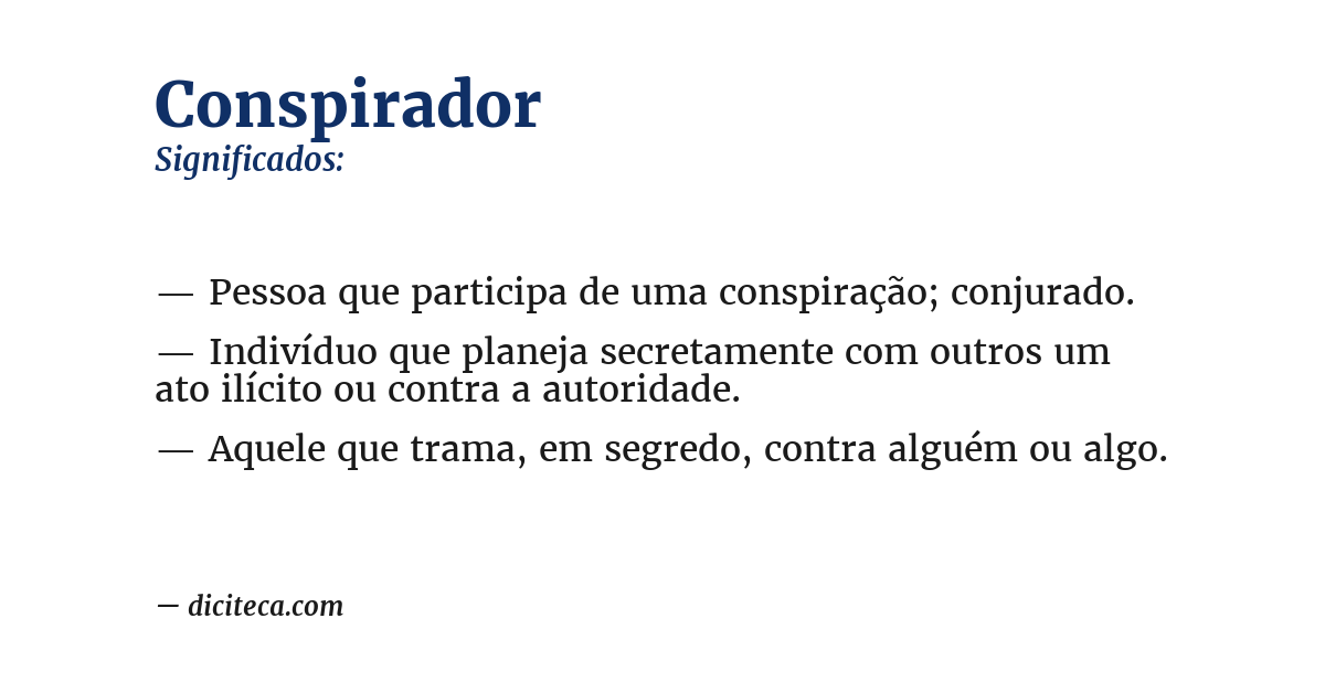 Significado de conspirador