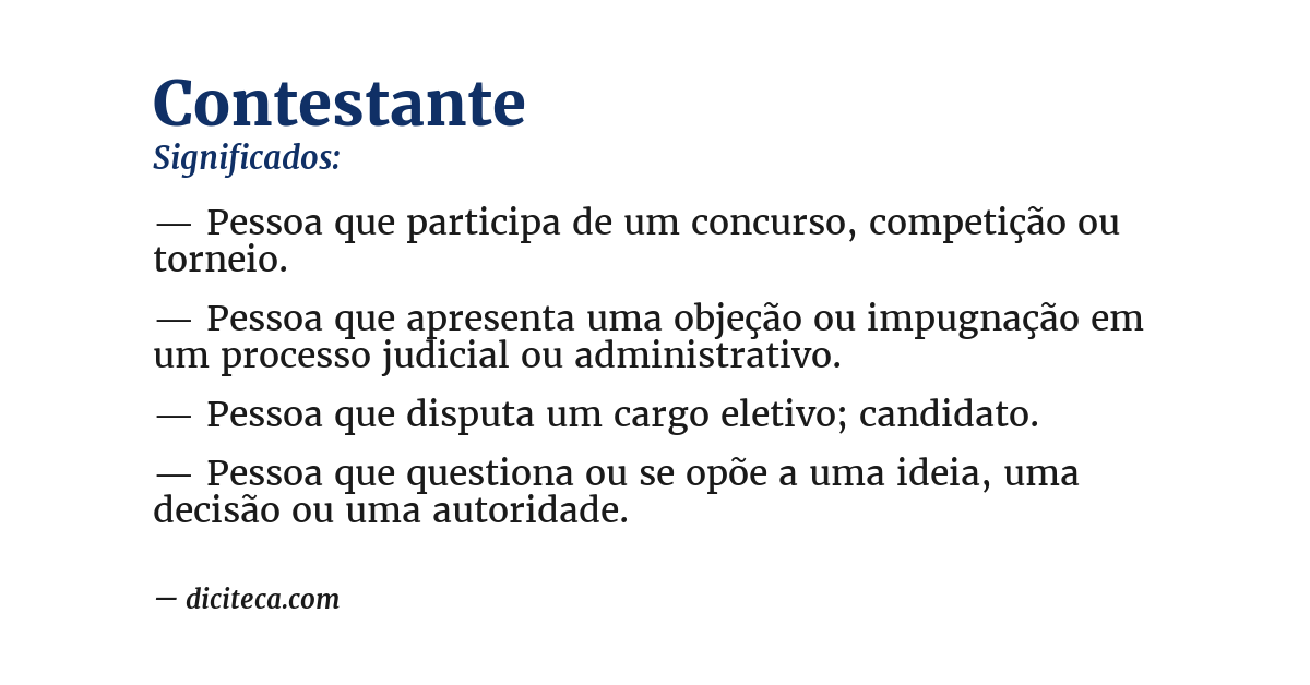 Significado de contestante