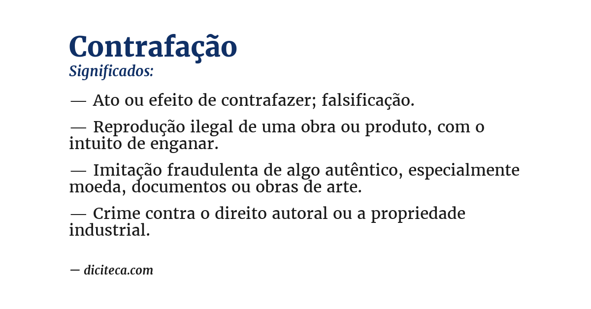 Significado de contrafação