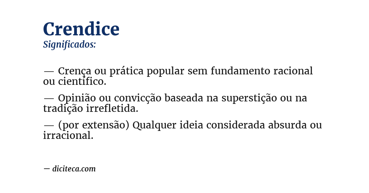 Significado de crendice