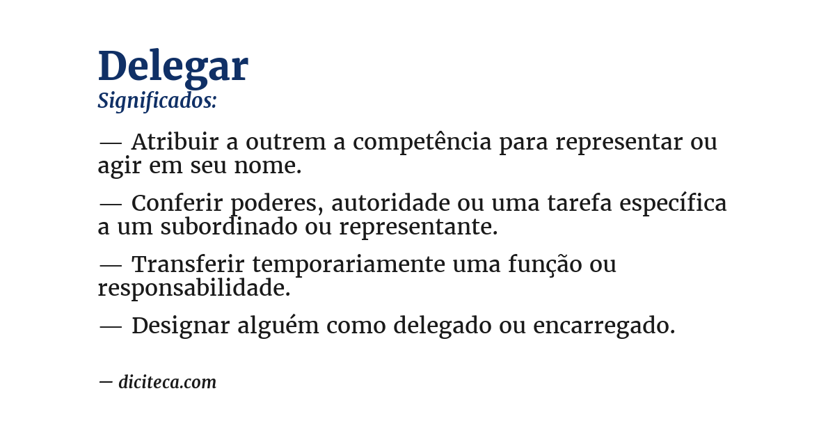 Significado de delegar