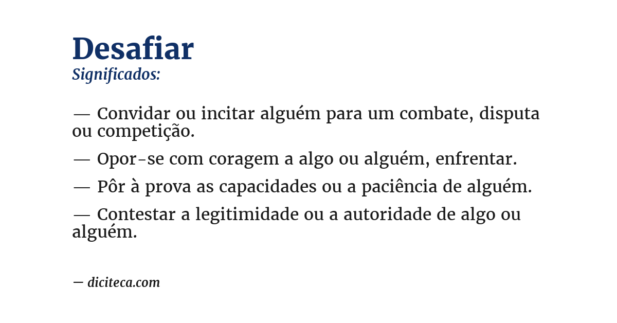 Significado de desafiar