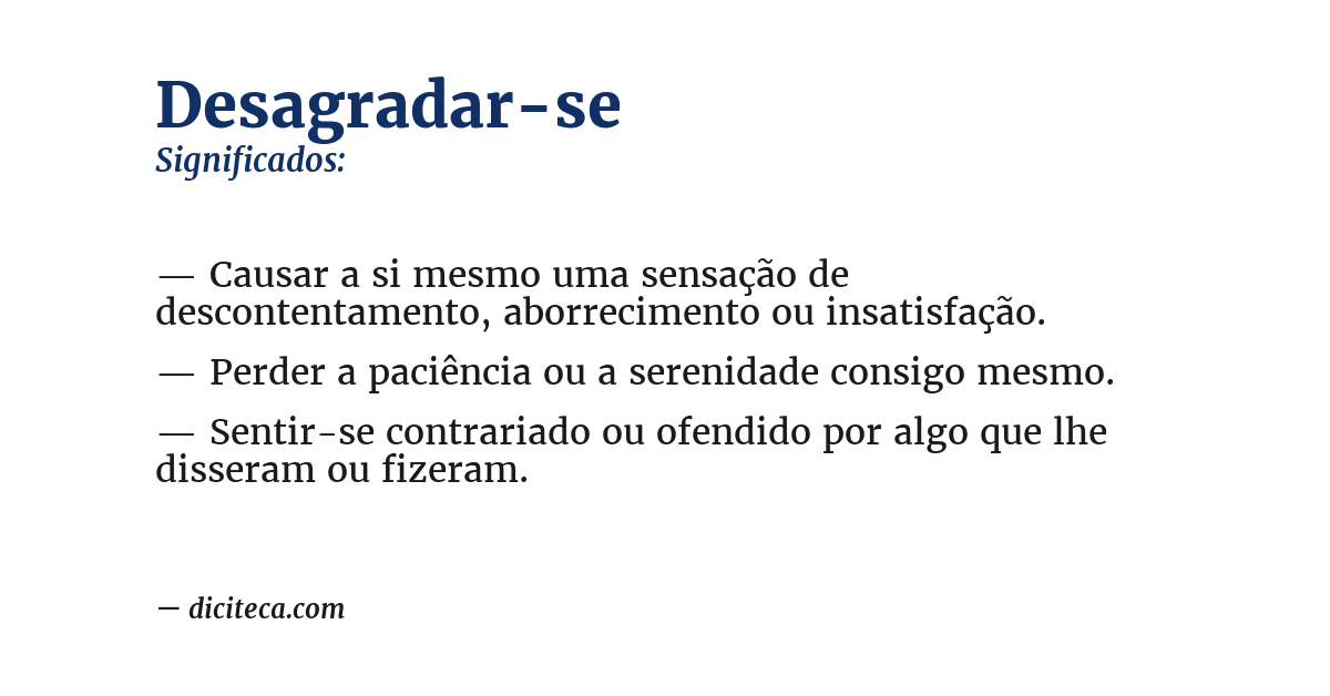 Significado de desagradar-se