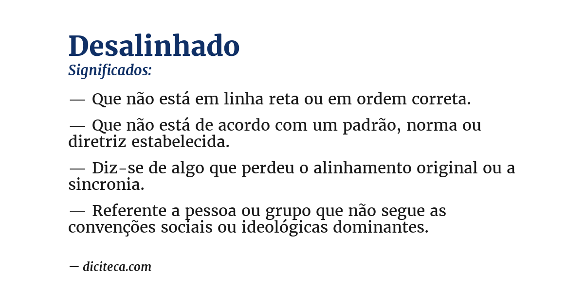 Significado de desalinhado