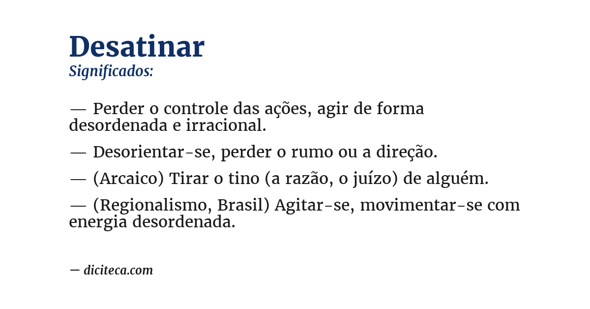 Significado de desatinar