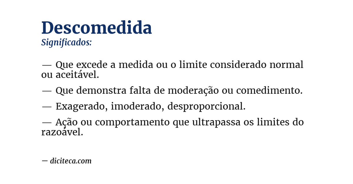 Significado de descomedida