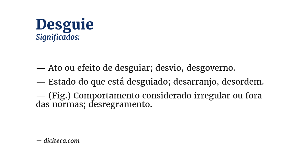 Significado de desguie