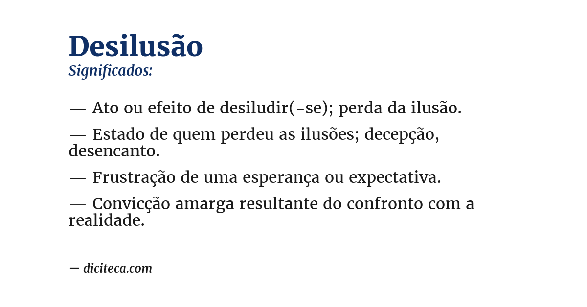 Significado de desilusão