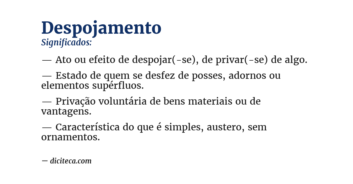 Significado de despojamento