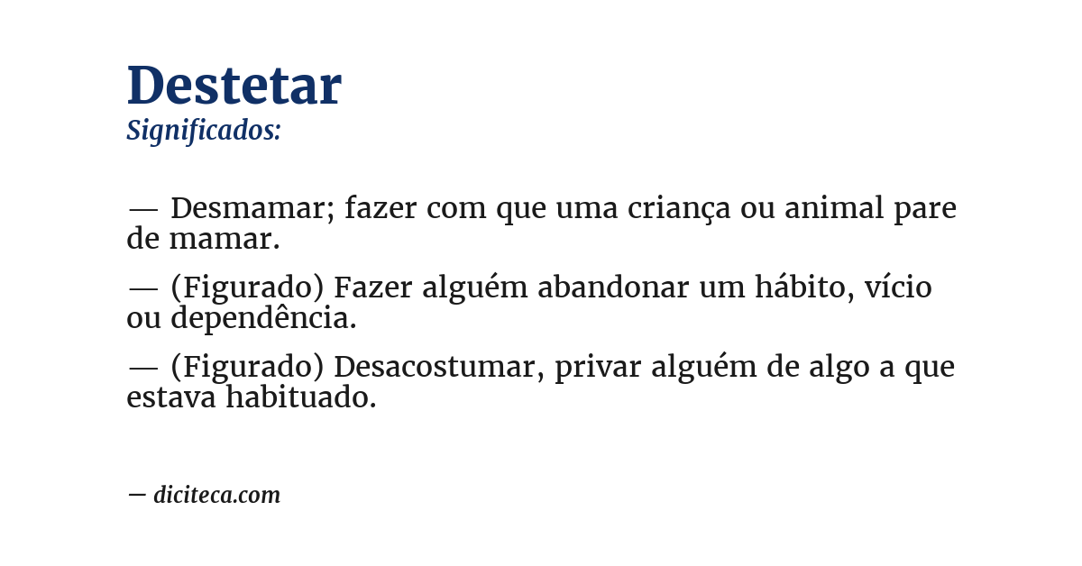 Significado de destetar