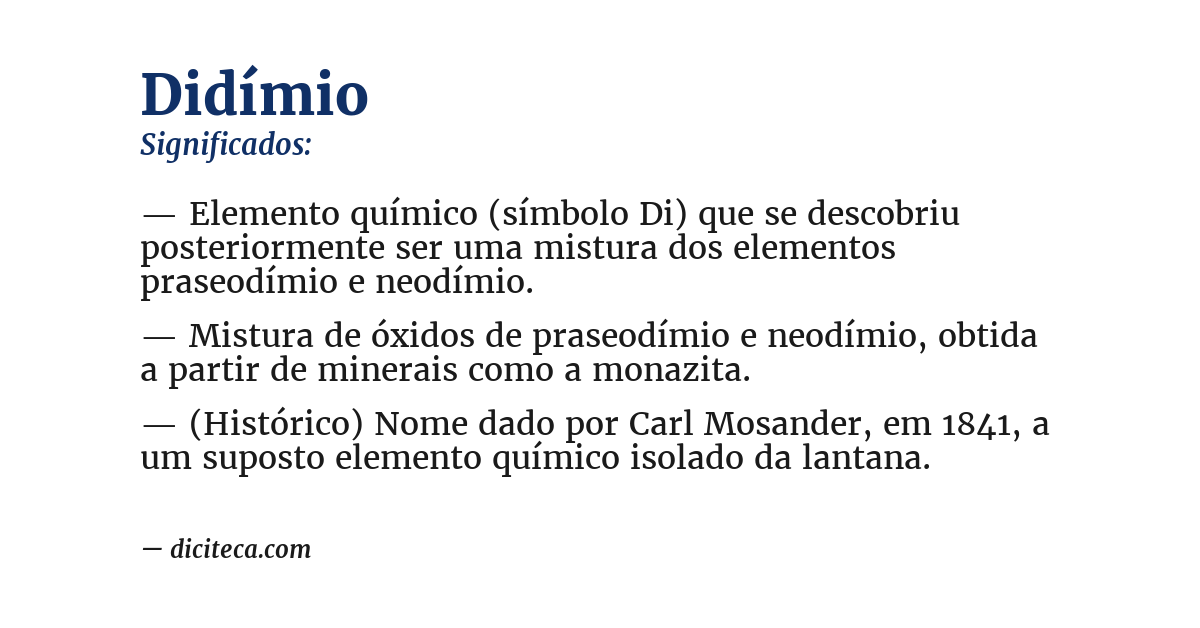 Significado de didímio