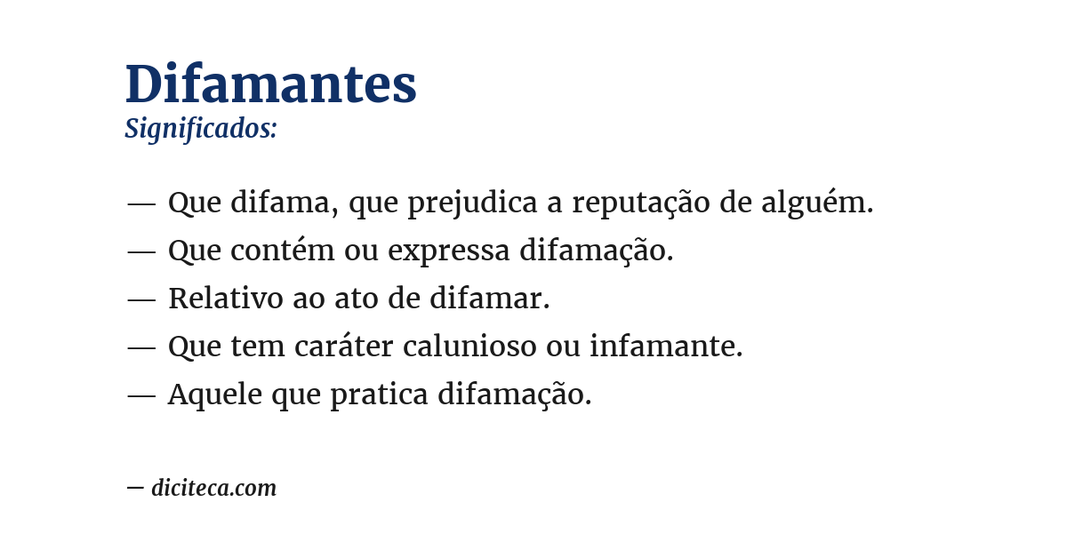 Significado de difamantes