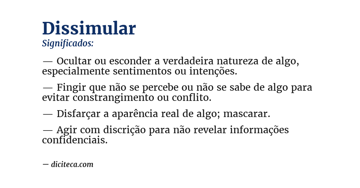 Significado de dissimular