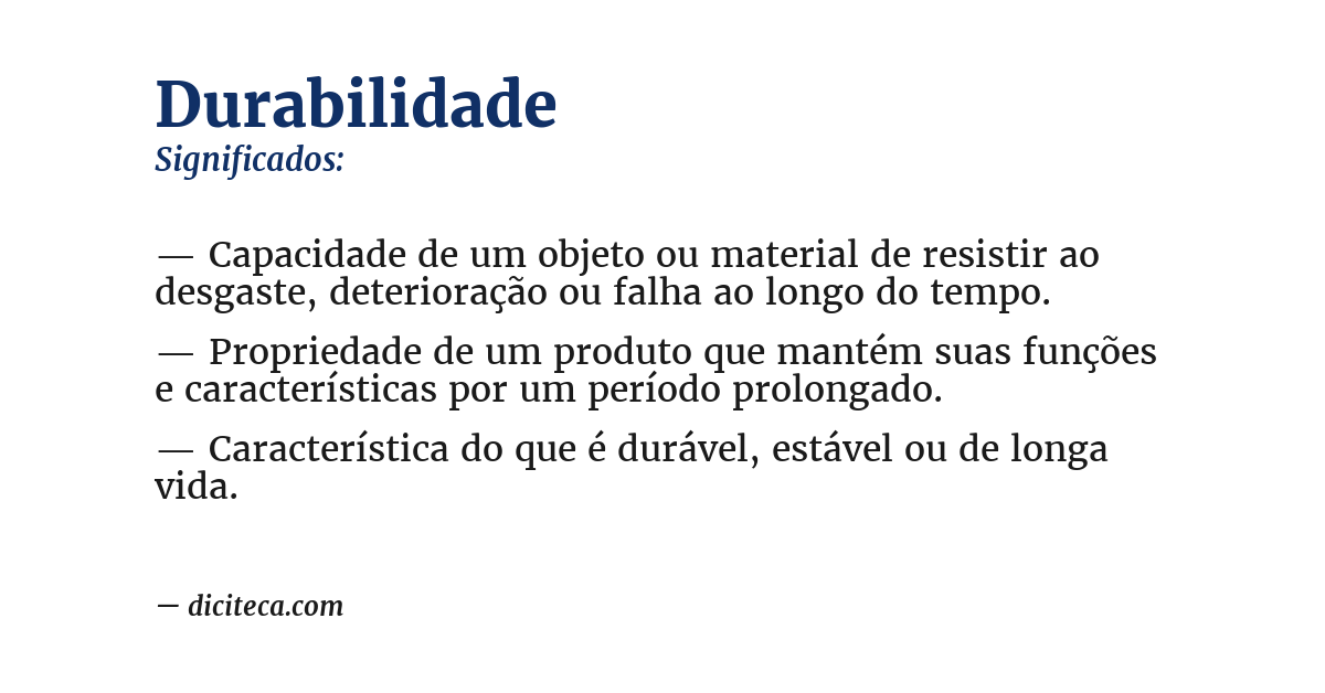 Significado de durabilidade