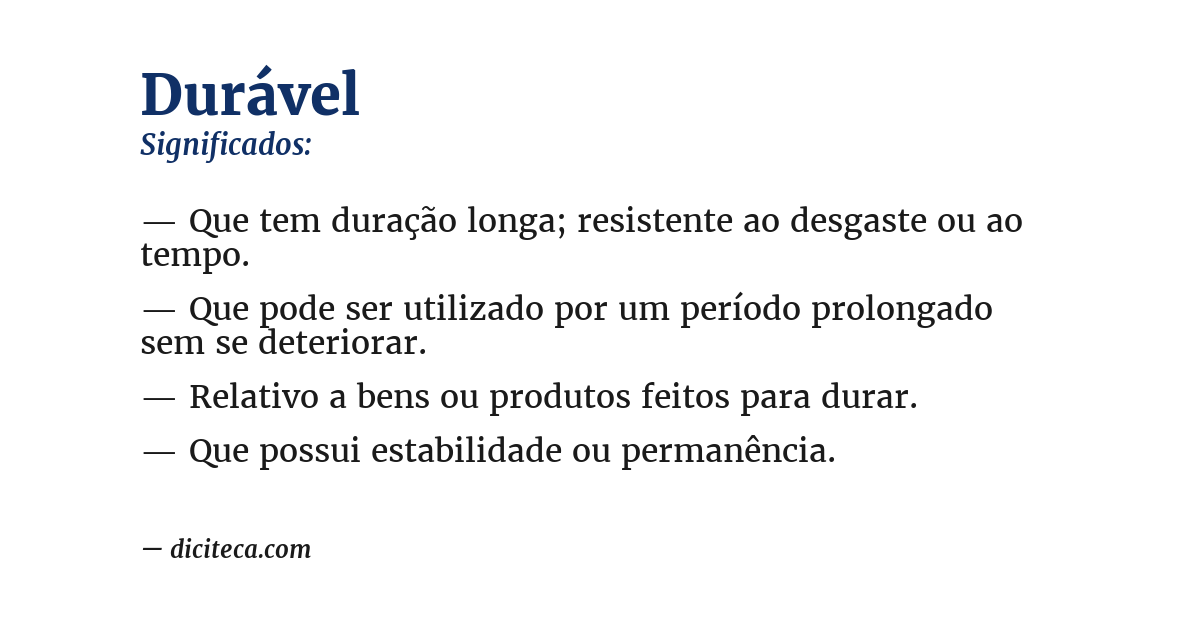 Significado de durável