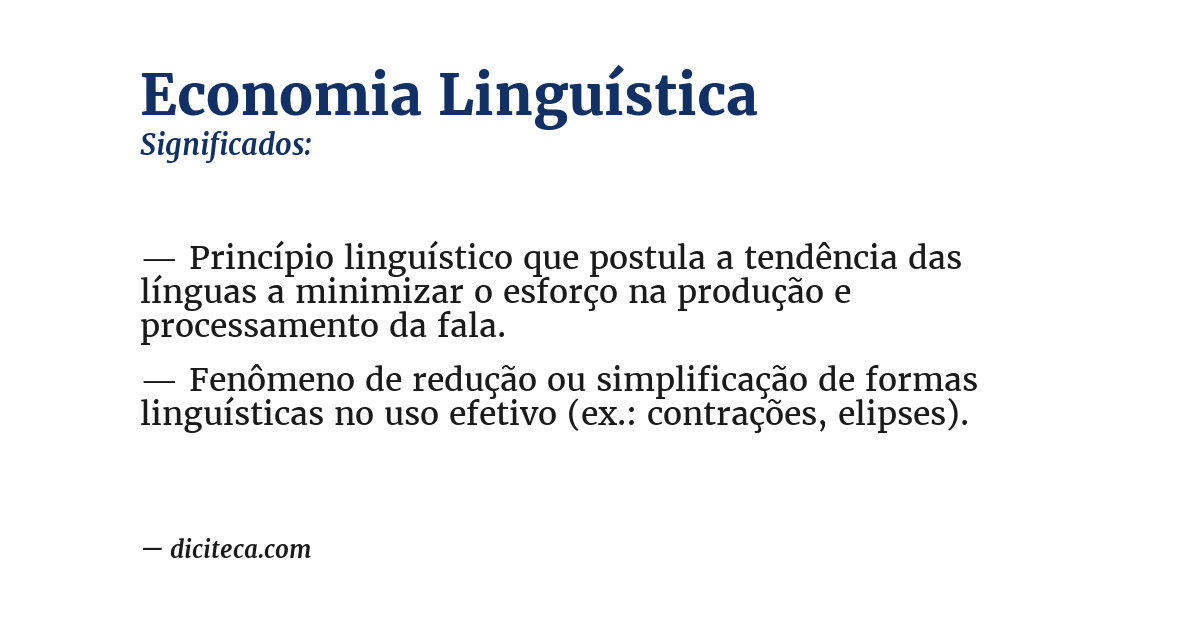 Significado de economia linguística