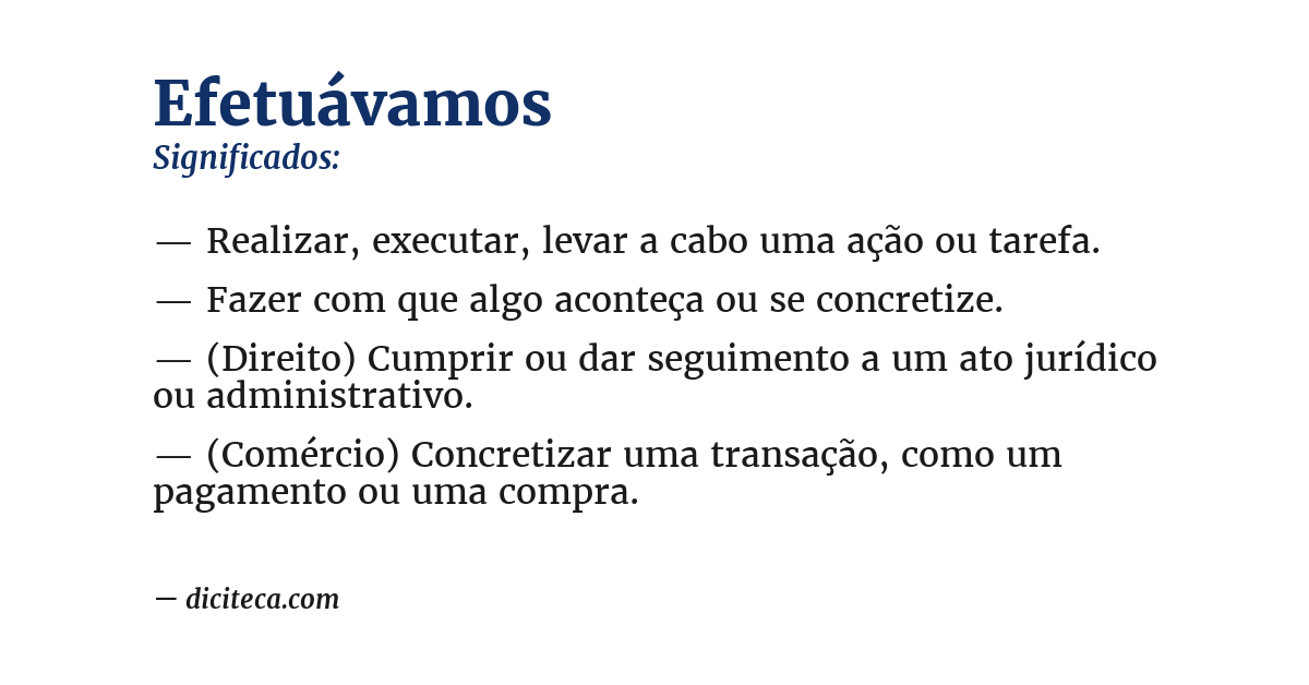 Significado de efetuávamos
