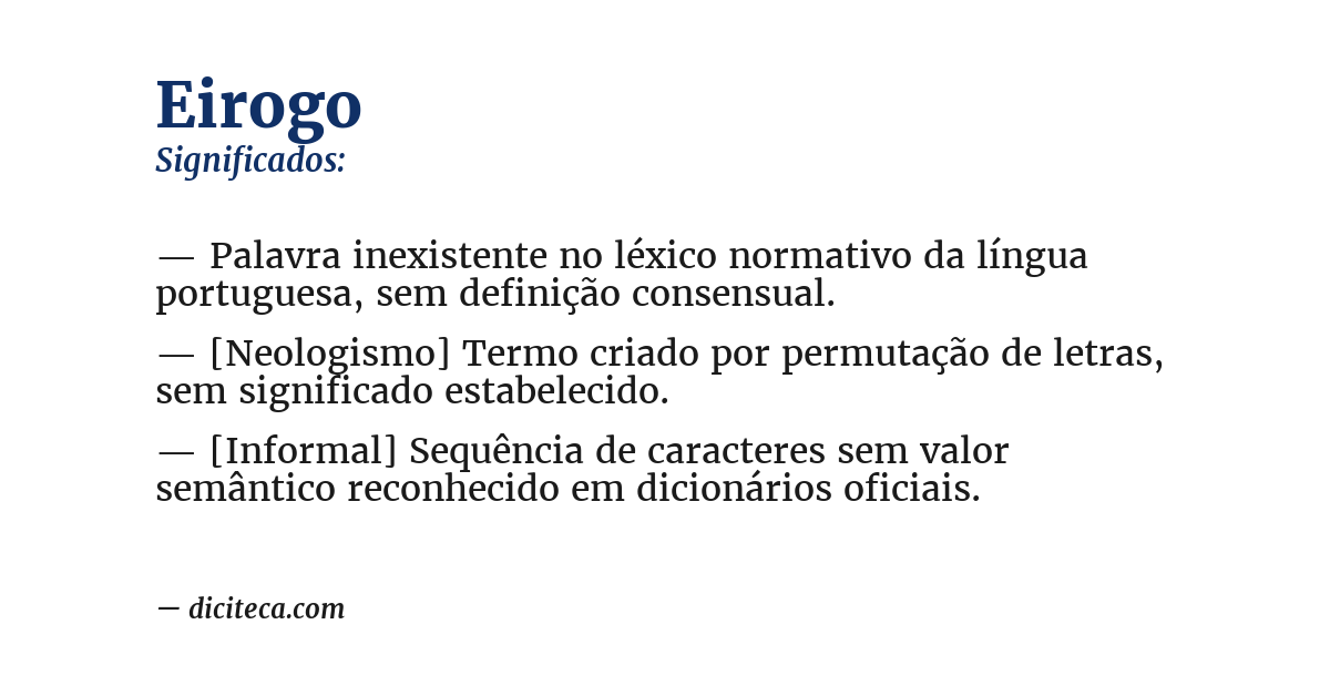 Significado de eirogo