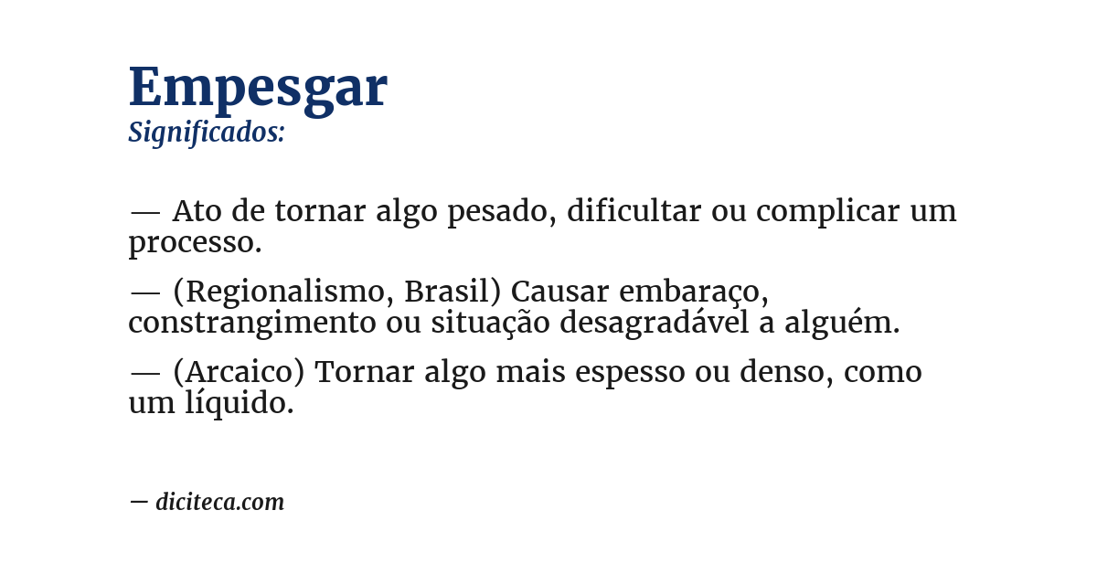 Significado de empesgar