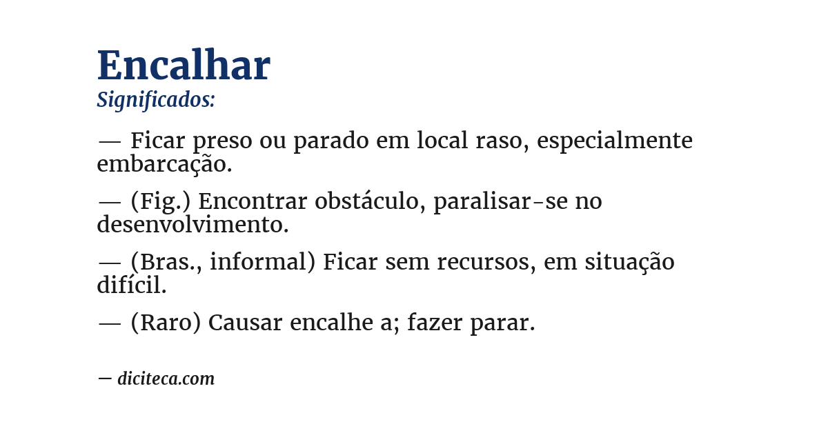 Significado de encalhar