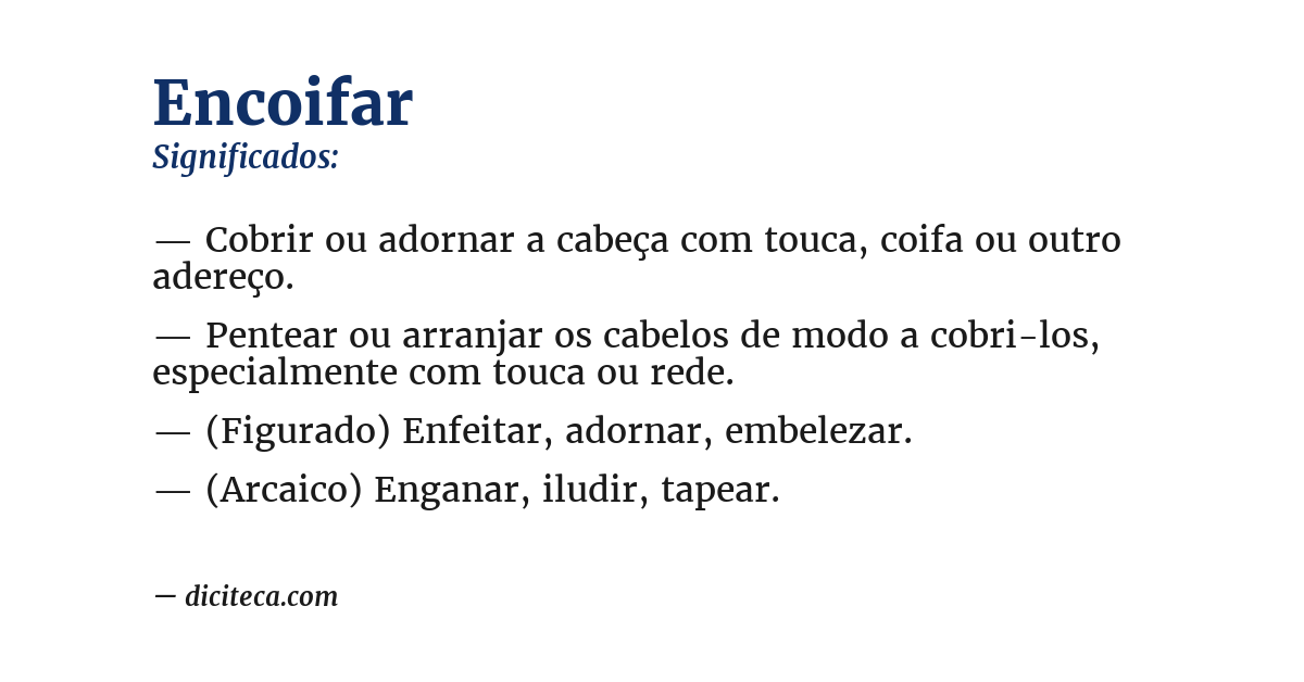 Significado de encoifar